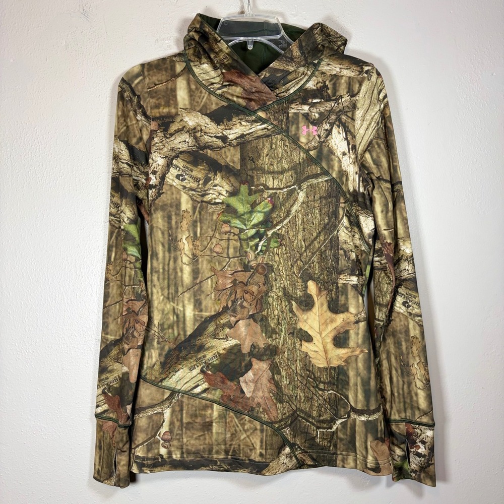 Under Armour Womens ColdGear Camo Hoodie‎ Scent Control Mossy Oak 1230916 Medium